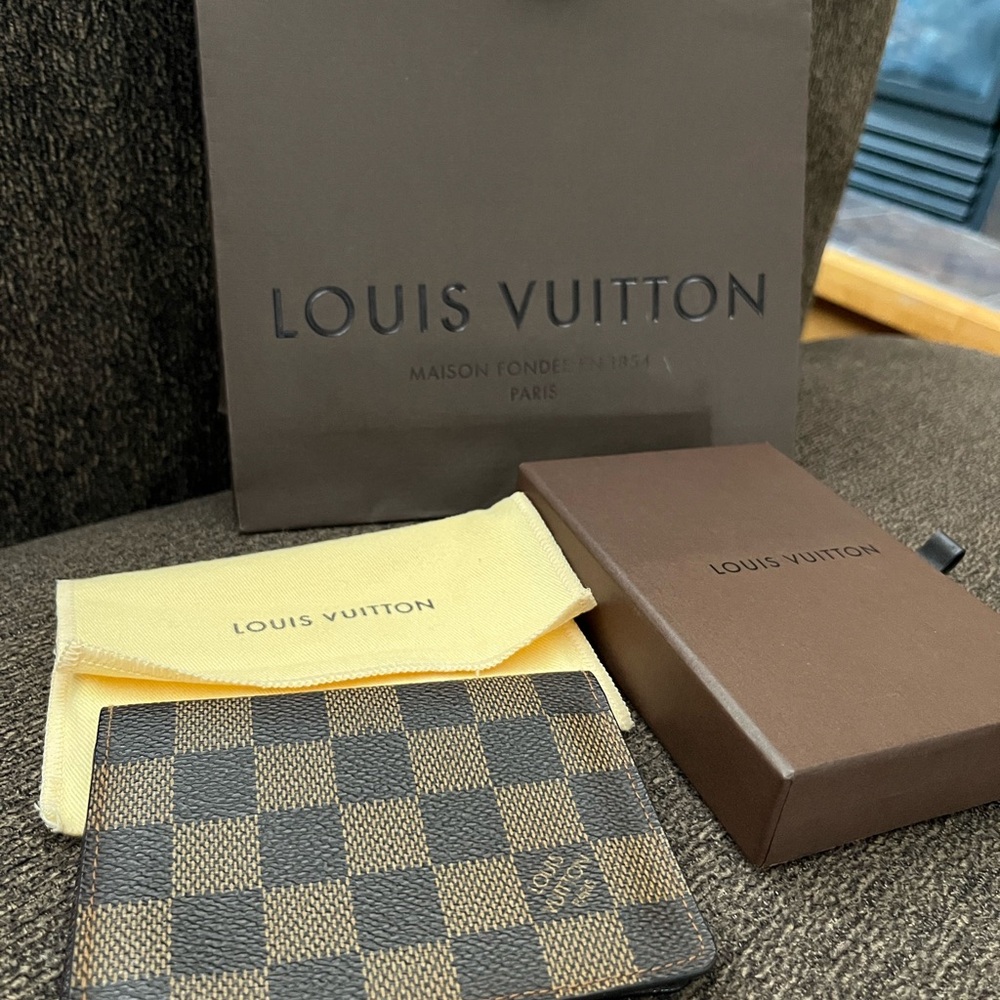 Louis Vuitton Porte 2 Cartes Vertical in Damier Ebene